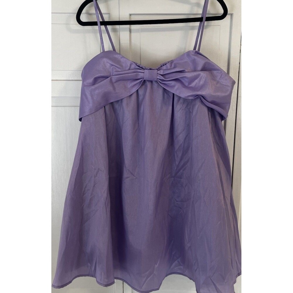 Hutch Lavender Bow Babydoll Dress NEW Size Large